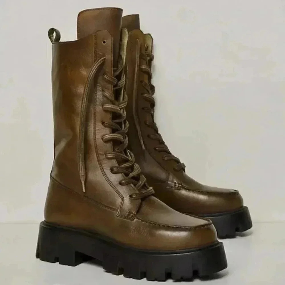 FREE PEOPLE Jones Lug Sole Lace Up Boots